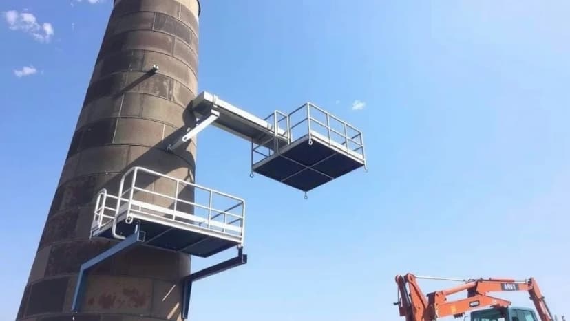 Arbetsplattform skorsten gör jobbet enkelt