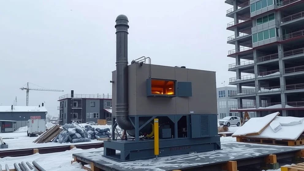 Dieselkanon med skorsten jula värmer upp julen