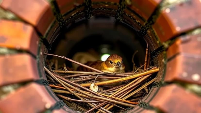 Elda upp fågelbo i skorsten på rätt sätt