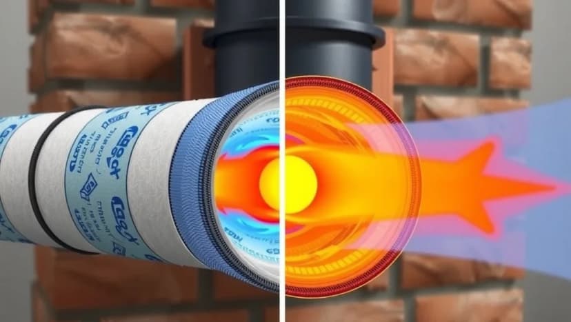 Isolering skorsten håller värmen inomhus