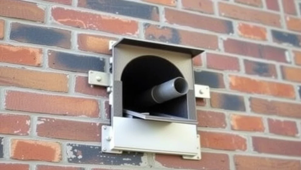 Kamin skorsten genom vägg