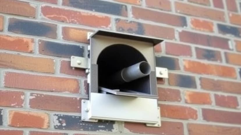 Kamin skorsten genom vägg