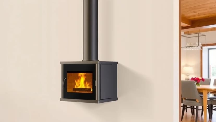 Pelletskamin skorsten genom vägg