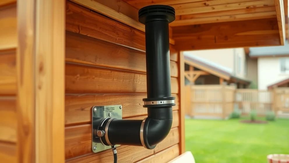 Skorsten bastu genom vägg