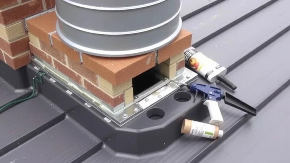 Täta runt skorsten på plåttak