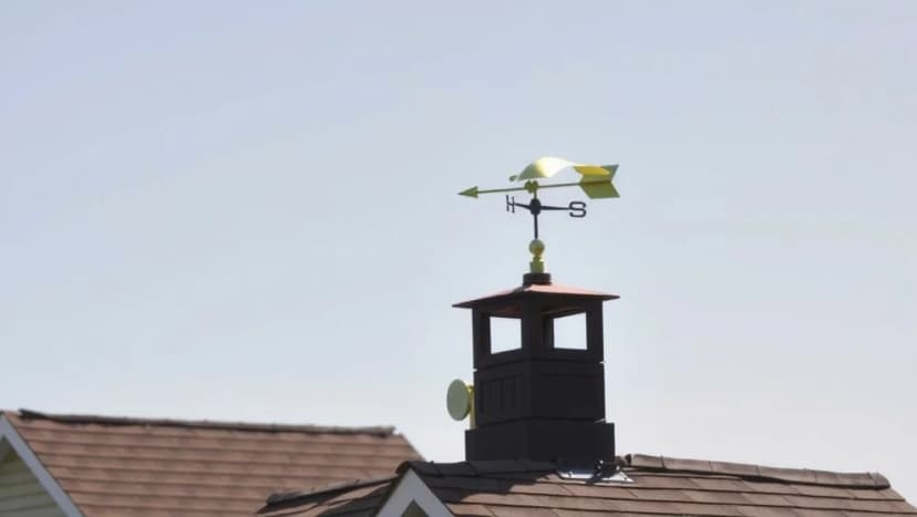 Vindflöjel skorsten på huset